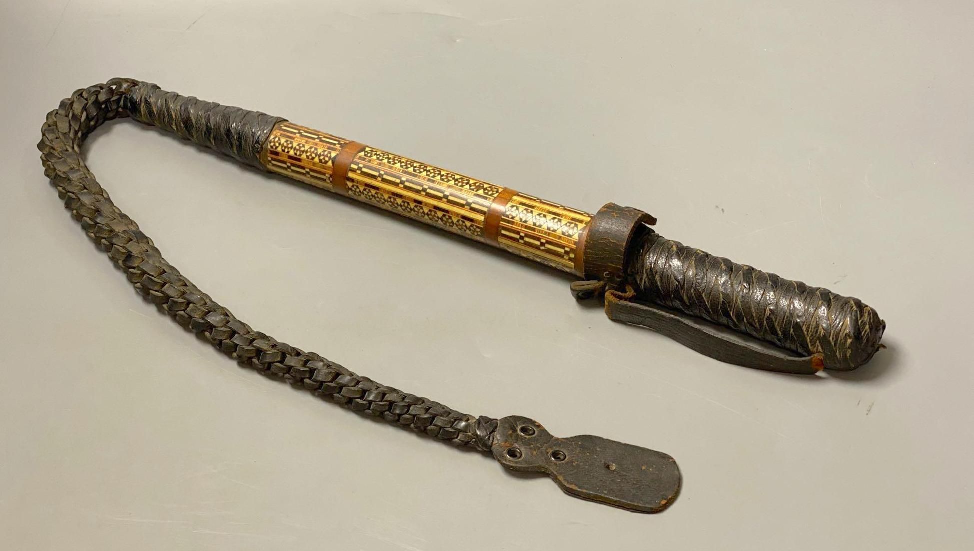 A North African camel drivers whip with concealed stiletto dagger